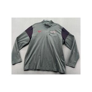 Nike MLB Washington Nationals Shirt Mens XL Grey Black Quarter Zip Pullover